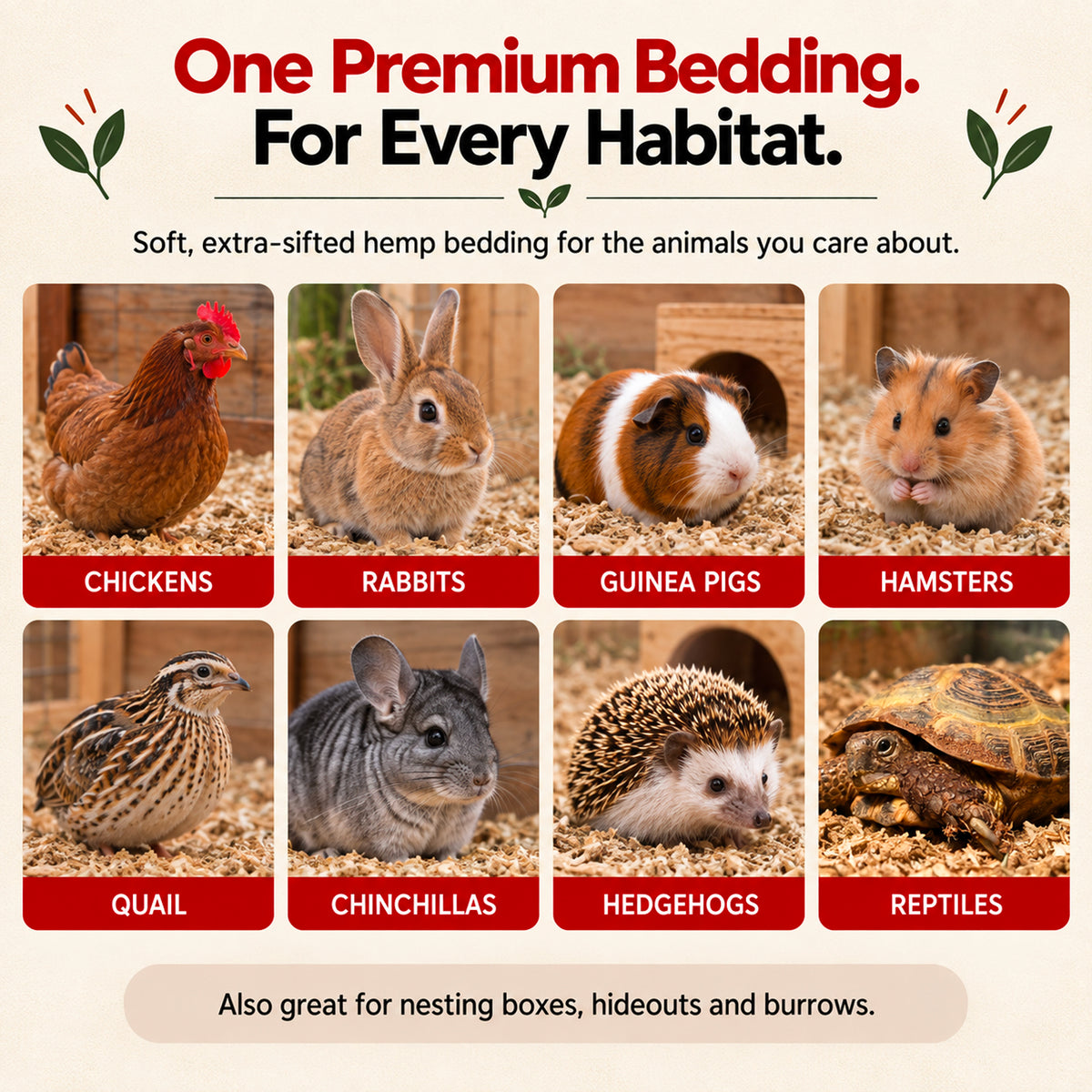 RAC Paws Premium Hemp Bedding for Rabbits, Guinea Pigs &amp; Hamsters 22 lb