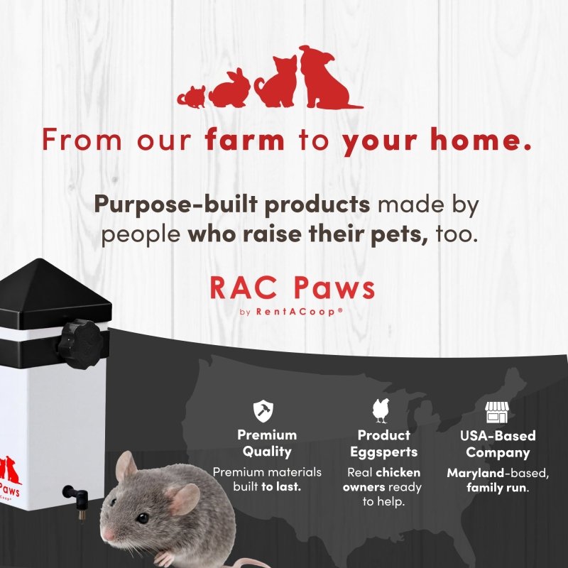 RAC Paws by RentACoop 32oz(1L) Small Animal Drinker with No-Drip Brass Nozzle