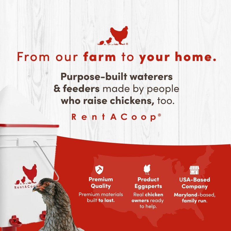 RentACoop 5 Gallon/ 4 Automatic-Fill Water Cup or Nipple Chicken Waterer with Adjustable Stand - Center Placement