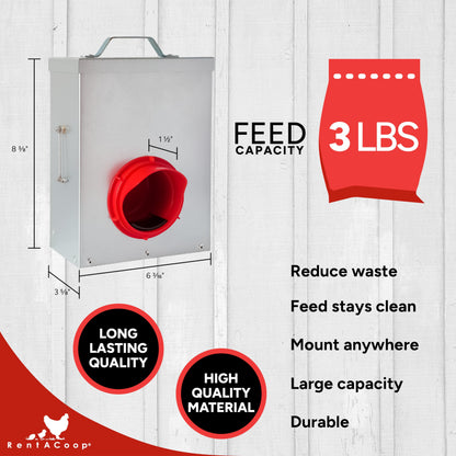 3 Pound Metal Chick2Chicken Medium Port Chicken Feeder