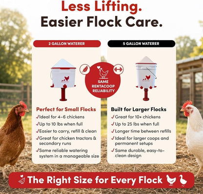 RentACoop Thermo Bucket Belt LG and 2Gal Center Waterer