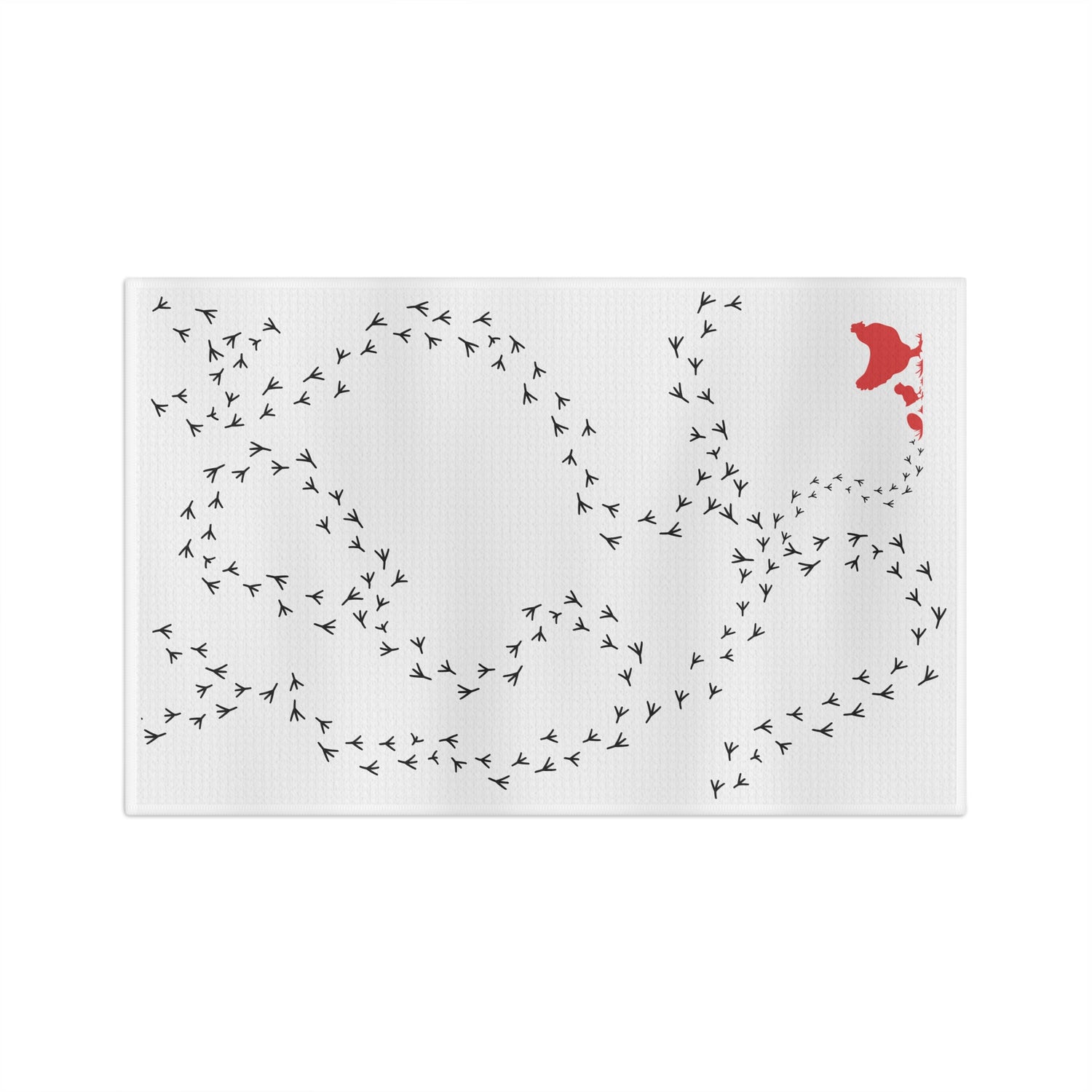 RentACoop® | Microfiber Tea Towel | Black Footprints