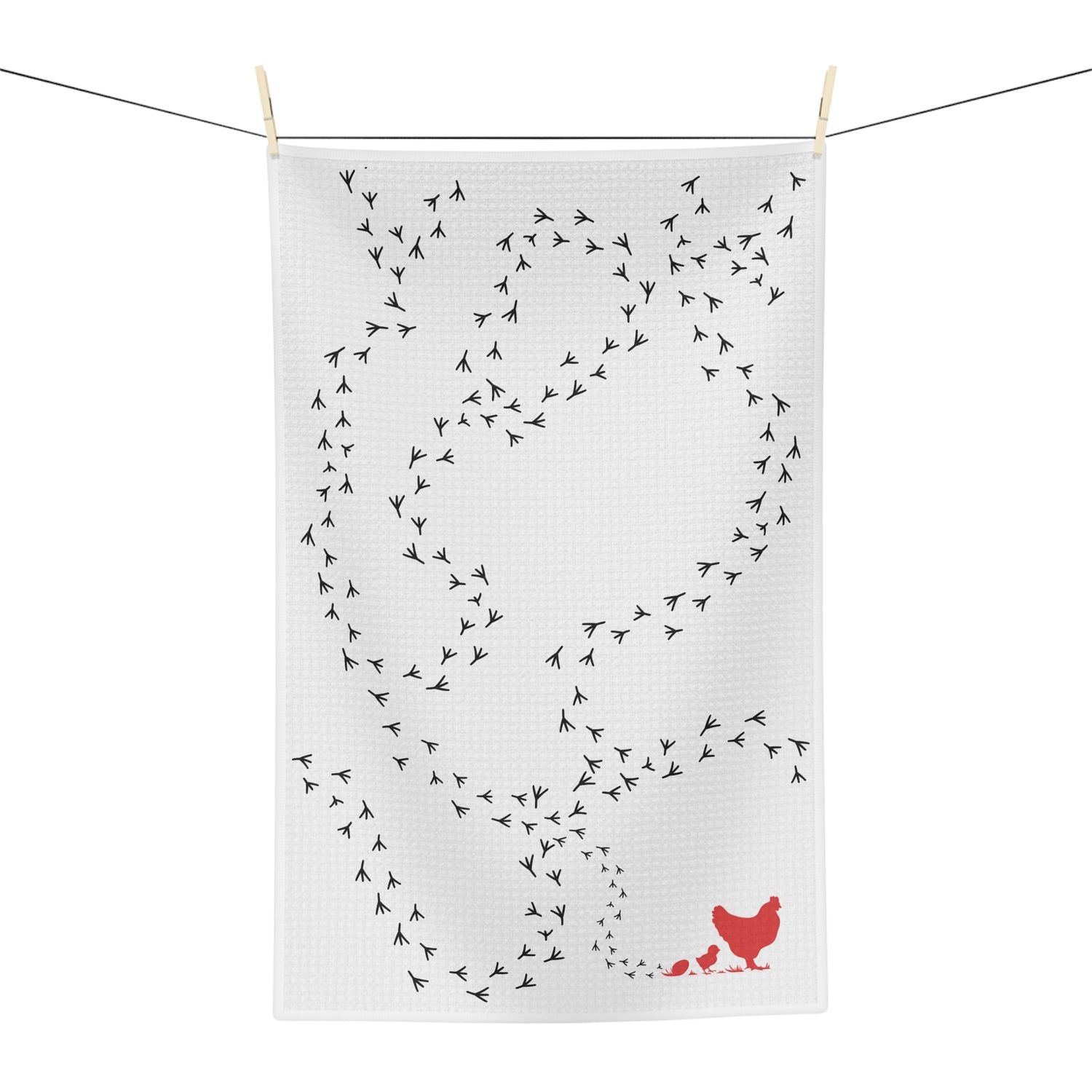 RentACoop® | Microfiber Tea Towel | Black Footprints