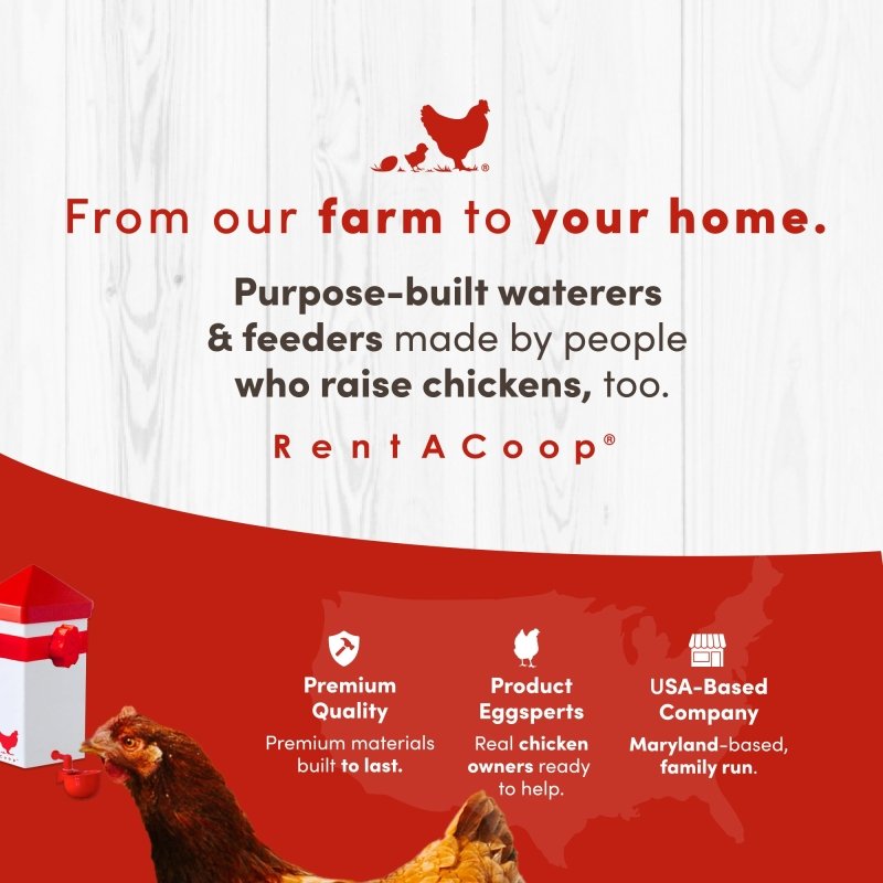 RentACoop 32oz(1L) Automatic Drinker with Auto-Fill Cup and Horizontal Nipple