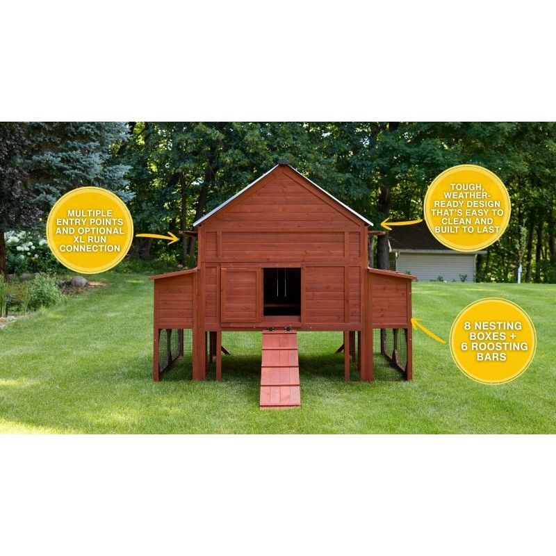 Chicken Coop for 15 Chickens – Brahma Chicken Coop with Run Extension Options