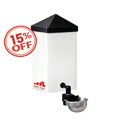 RAC Paws No-Drip 32oz Chicken and Small Animal Drinking Bottle with Auto-Fill Metal Cup