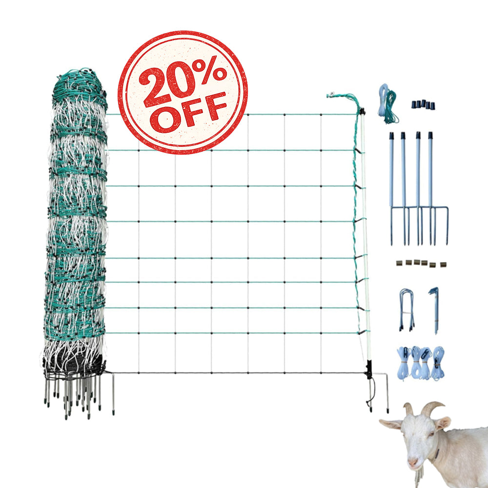 RentACoop Electric Anti-Predator Goat Fence - Suitable for Goats and Larger Animals - Energizer Not Included - 168" L x 42" H