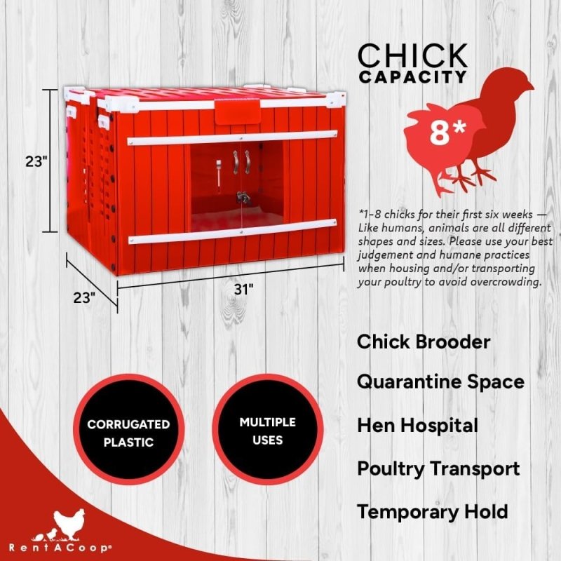 RentACoop Little Red Barn Folding Chick Brooder Set - RentACoop