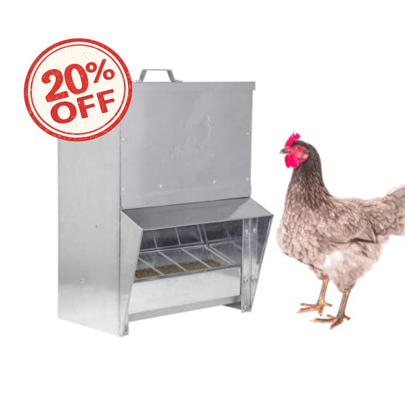 RentACoop Galvanized Chicken Tough Feeder - 25lb