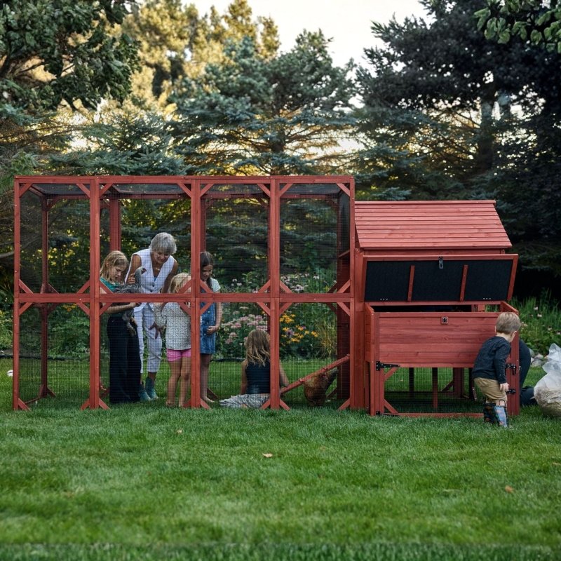 Chicken Coop for 10 Chickens – Rhode Island Homestead Coop with Run Extension Options