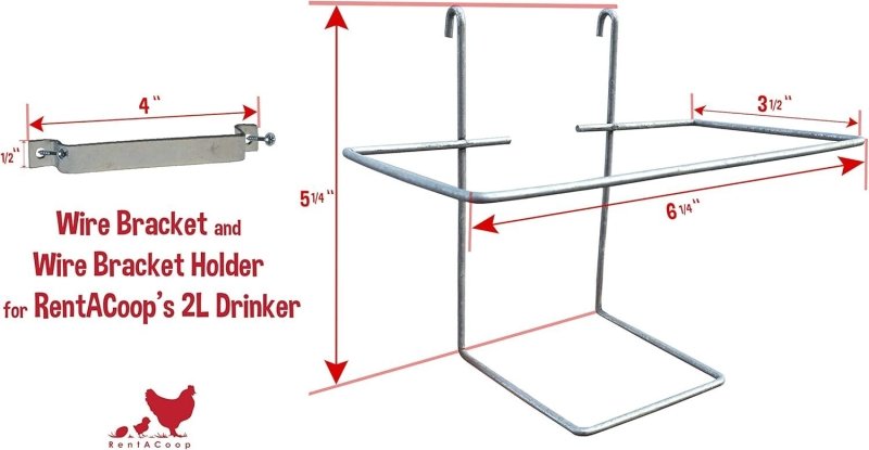RentACoop Wire Bracket for Small Animal Drinking Bottle (64 oz)