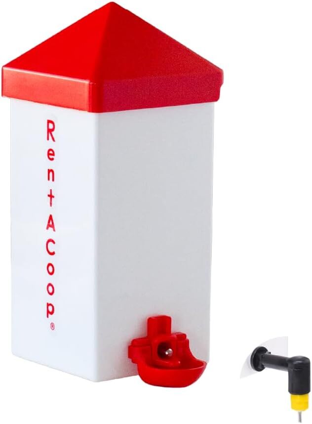 RentACoop 32oz(1L) Drinker Plus 2 Versatile Nipples - Suitable for Chicks, Quail, Pigeons, Doves, and Other Smaller Birds