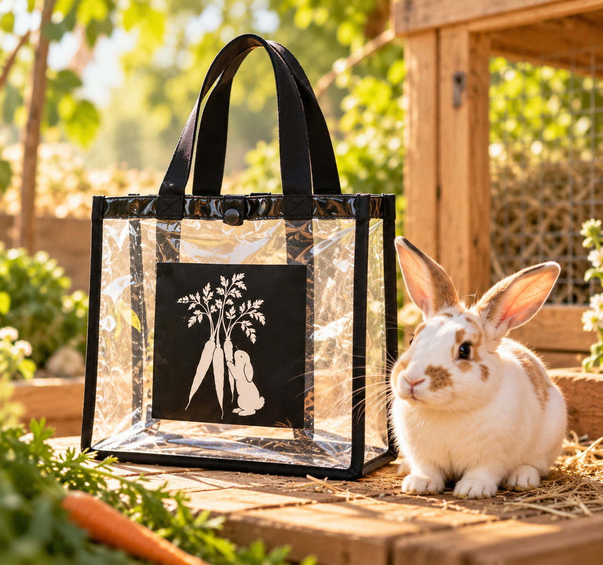Silhouette Pet RAC Paws Tote | Clear Farmers Market Tote