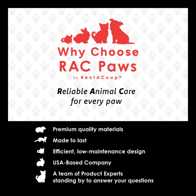 RAC Paws 64oz(2L) Small Animal Drinker with No-Drip Brass Nozzle - Suitable for Small Pets, Bunnies, Hamsters, Guinea Pigs, Hedgehogs, Rabbits, Chinchillas, Mice and Rats