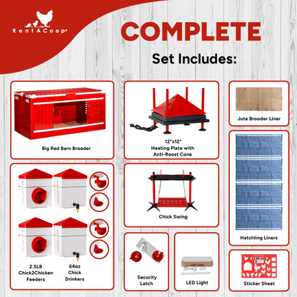 RentACoop Big Red Barn Set and Incubator Bundle