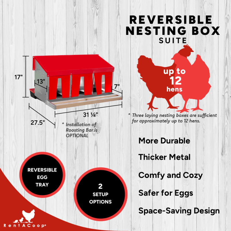 RentACoop Roll-Out Reversible Nesting Box Suite