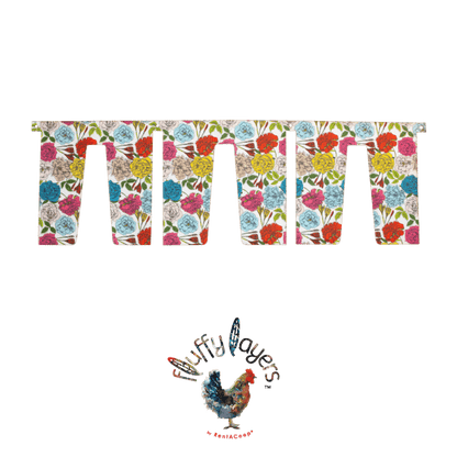 Fluffy Layers Curtains for RentACoop Nesting Box Suite - Floral Pop