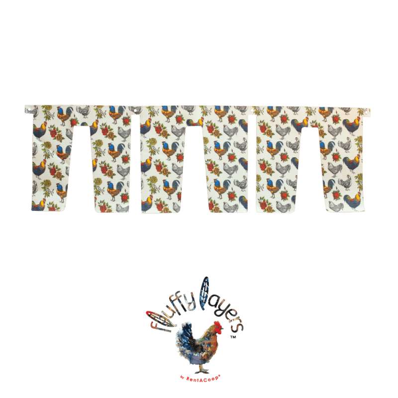 Fluffy Layers Curtains for RentACoop Nesting Box Suite - Roosters &amp; Roses