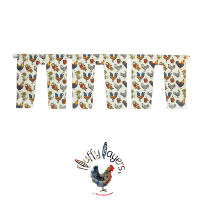 Fluffy Layers Curtains for RentACoop Nesting Box Suite - Roosters &amp; Roses