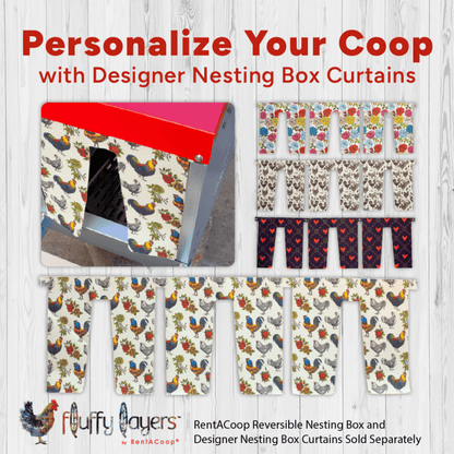 Fluffy Layers Coop Valances - Roosters &amp; Roses