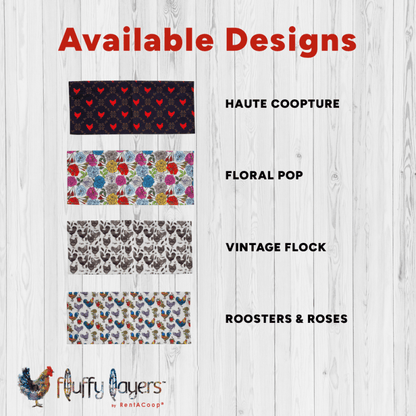 Fluffy Layers Coop Valances - Roosters &amp; Roses