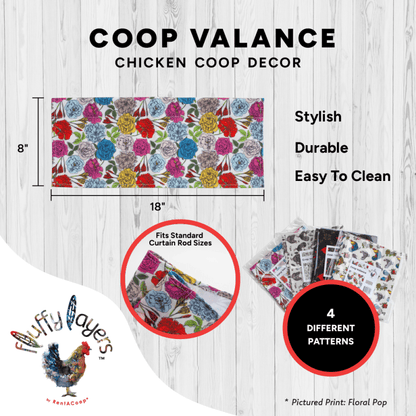 Fluffy Layers Coop Valances - Roosters &amp; Roses