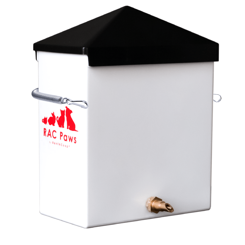 RAC Paws 64oz(2L) Small Animal Drinker with Sliding Lid and No-Drip Brass Nozzle